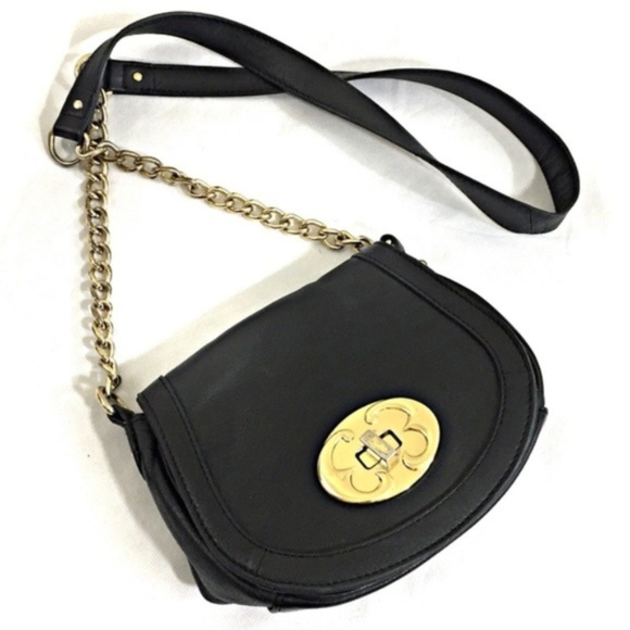 Emma Fox Handbags - EMMA FOX Black Leather Newport Flap Bag